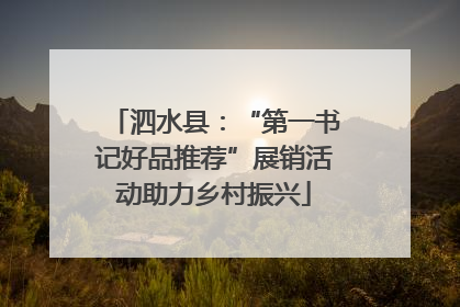 泗水县：“第一书记好品推荐”展销活动助力乡村振兴