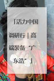 活力中国调研行｜高端装备“广东造”