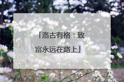 洛古有格：致富永远在路上