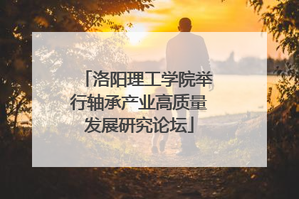 洛阳理工学院举行轴承产业高质量发展研究论坛