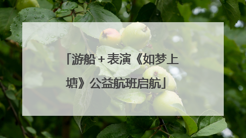 游船＋表演《如梦上塘》公益航班启航