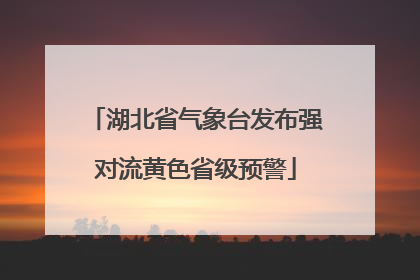 湖北省气象台发布强对流黄色省级预警