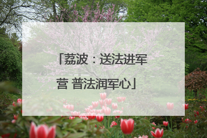 荔波：送法进军营 普法润军心