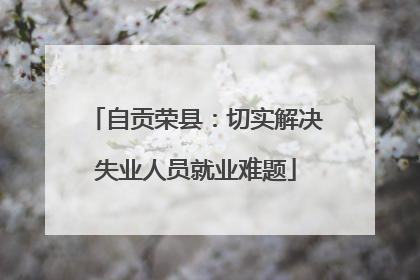 自贡荣县：切实解决失业人员就业难题