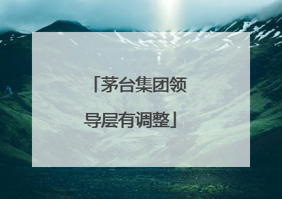 茅台集团领导层有调整