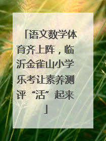 语文数学体育齐上阵，临沂金雀山小学乐考让素养测评“活”起来