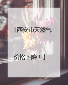 西安市天然气价格下降！