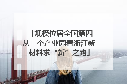 规模位居全国第四 从一个产业园看浙江新材料求“新”之路