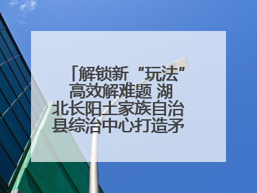 解锁新“玩法” 高效解难题 湖北长阳土家族自治县综治中心打造矛盾纠纷调处“终点站”