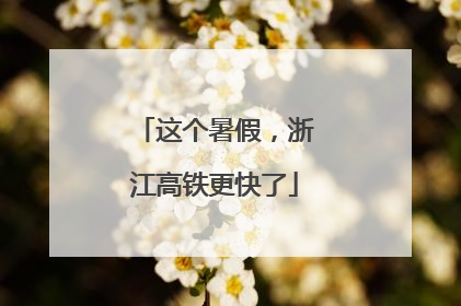 这个暑假，浙江高铁更快了