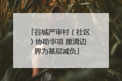 谷城严审村（社区）协助事项 厘清边界为基层减负