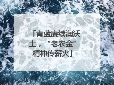 青蓝赓续润沃土，“老农金”精神传薪火