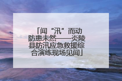 闻“汛”而动 防患未然——炎陵县防汛应急救援综合演练现场见闻