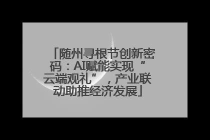 随州寻根节创新密码：AI赋能实现“云端观礼”，产业联动助推经济发展