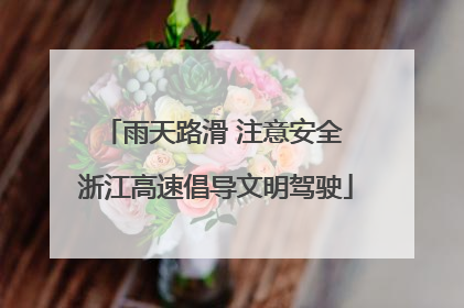 雨天路滑 注意安全 浙江高速倡导文明驾驶