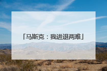 马斯克：我进退两难