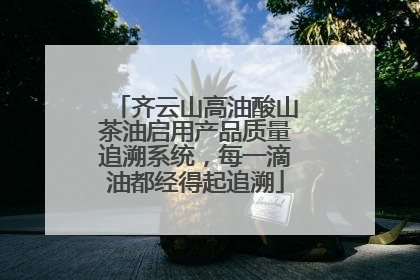 齐云山高油酸山茶油启用产品质量追溯系统，每一滴油都经得起追溯