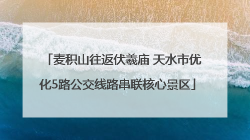 麦积山往返伏羲庙 天水市优化5路公交线路串联核心景区