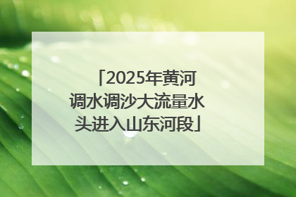 2025年黄河调水调沙大流量水头进入山东河段