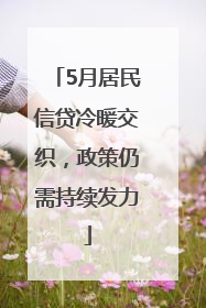 5月居民信贷冷暖交织，政策仍需持续发力