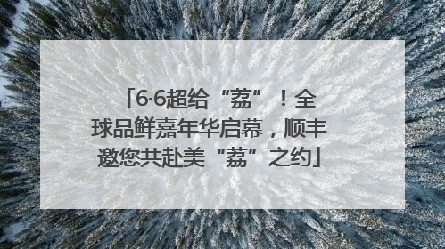 6·6超给“荔”！全球品鲜嘉年华启幕，顺丰邀您共赴美“荔”之约