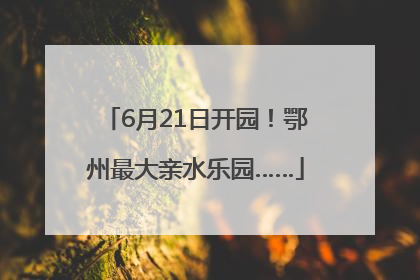 6月21日开园！鄂州最大亲水乐园……